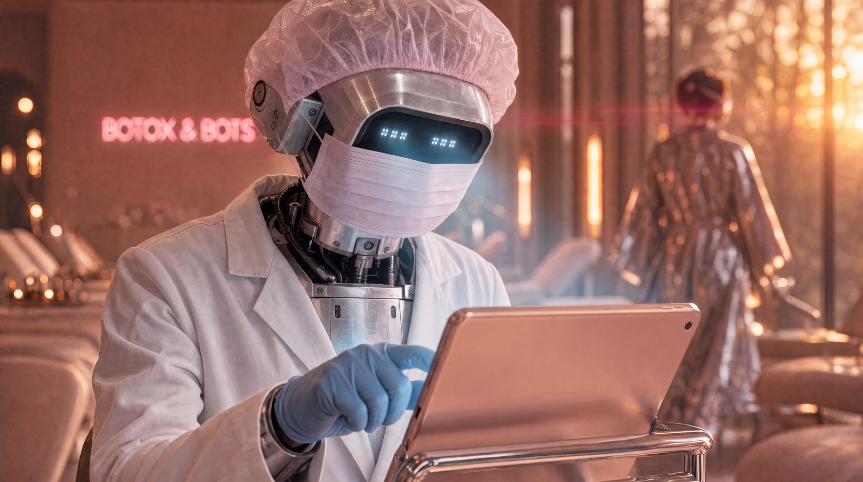 A robot technician scheduling a treatment