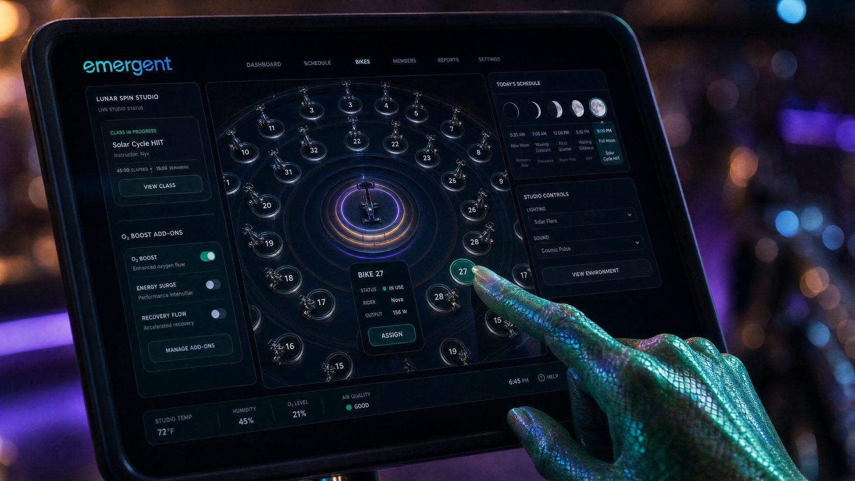 A custom Emergent interface under alien fingers