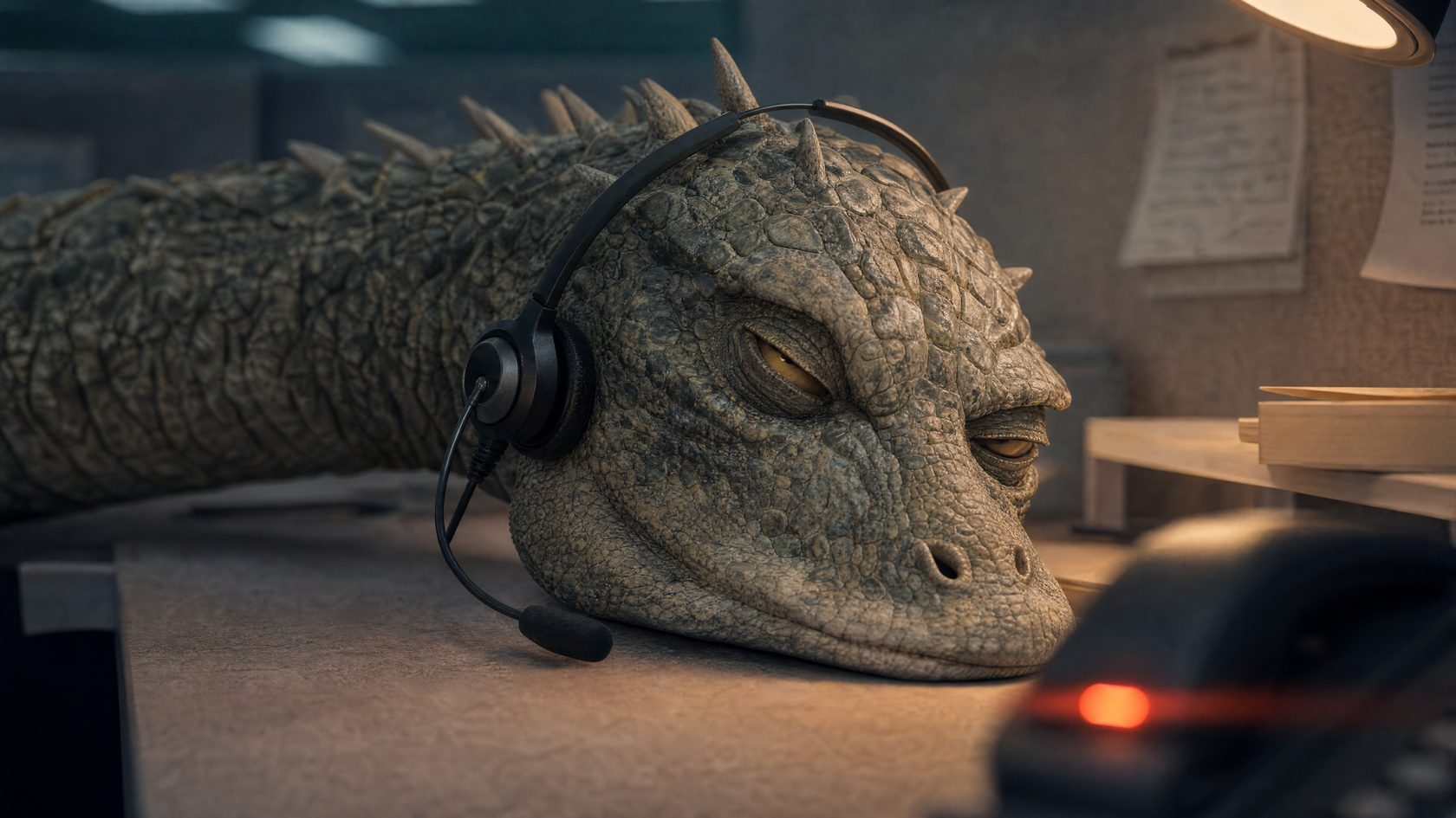 A Hydra head on a support headset
